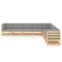 Gartenmöbel-Set 9-teilig und Kissen aus massivem Kiefernholz von vidaXL, Gartensets - Ref: Foro24-3076894, Preis: 912,72 €, R...