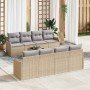 Conjunto de sofá de jardín con cojín Manual 9 pcs Beige y gris en Sofás de exterior | Comprar online en Foro24