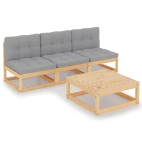 Gartenmöbel 4-teilig mit massiven Kiefernholzpolstern. von vidaXL, Gartensets - Ref: Foro24-3076354, Preis: 301,65 €, Rabatt: %