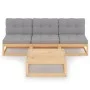 Gartenmöbel 4-teilig mit massiven Kiefernholzpolstern. von vidaXL, Gartensets - Ref: Foro24-3076354, Preis: 301,62 €, Rabatt: %