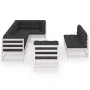 Garden furniture 8 pieces and cushions solid pine wood by vidaXL, Garden sets - Ref: Foro24-3076675, Price: 868,03 €, Discoun...