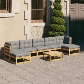 Garden furniture 8 pieces and cushions solid pine wood by vidaXL, Garden sets - Ref: Foro24-3077129, Price: 609,30 €, Discoun...