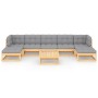 Garden furniture 8 pieces and cushions solid pine wood by vidaXL, Garden sets - Ref: Foro24-3077129, Price: 618,73 €, Discoun...