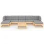 Garden furniture 8 pieces and cushions solid pine wood by vidaXL, Garden sets - Ref: Foro24-3077129, Price: 609,51 €, Discoun...
