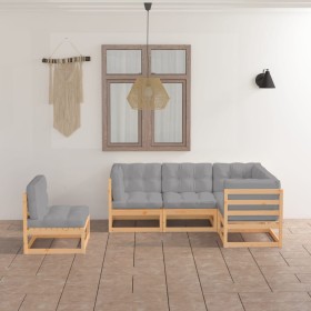 5-piece garden furniture set with solid pine wood cushions by vidaXL, Garden sets - Ref: Foro24-3076624, Price: 489,07 €, Dis...