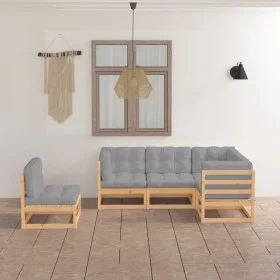 5-piece garden furniture set with solid pine wood cushions by vidaXL, Garden sets - Ref: Foro24-3076624, Price: 483,07 €, Dis...