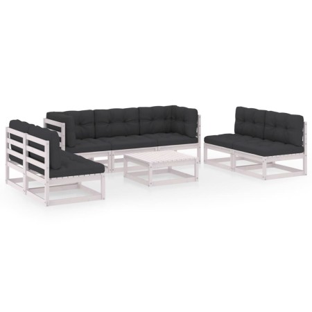 Garden furniture 8 pieces with cushions made of solid pine wood by vidaXL, Garden sets - Ref: Foro24-3076475, Price: 727,00 €...