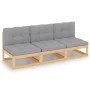 3-seater garden sofa with solid pine wood cushions by vidaXL, Outdoor sofas - Ref: Foro24-3076349, Price: 286,62 €, Discount: %