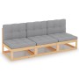 3-Sitzer-Gartensofa mit Kissen aus massivem Zirbenholz von vidaXL, Outdoor-Sofas - Ref: Foro24-3076349, Preis: 290,70 €, Raba...