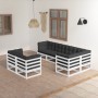 Gartenmöbel-Set 7-teilig und Kissen aus massivem Kiefernholz von vidaXL, Gartensets - Ref: Foro24-3076695, Preis: 717,02 €, R...