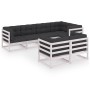 Gartenmöbel-Set 7-teilig und Kissen aus massivem Kiefernholz von vidaXL, Gartensets - Ref: Foro24-3076695, Preis: 717,02 €, R...