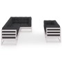 Gartenmöbel-Set 7-teilig und Kissen aus massivem Kiefernholz von vidaXL, Gartensets - Ref: Foro24-3076695, Preis: 717,02 €, R...
