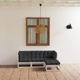 4-piece garden furniture set with solid pine wood cushions by vidaXL, Garden sets - Ref: Foro24-3076575, Price: 387,88 €, Dis...
