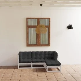 4-piece garden furniture set with solid pine wood cushions by vidaXL, Garden sets - Ref: Foro24-3076575, Price: 383,23 €, Dis...