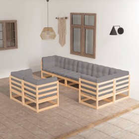 Garden furniture 8 pieces and cushions solid pine wood by vidaXL, Garden sets - Ref: Foro24-3076704, Price: 778,33 €, Discoun...