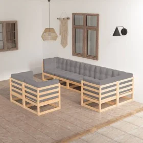Garden furniture 8 pieces and cushions solid pine wood by vidaXL, Garden sets - Ref: Foro24-3076704, Price: 769,60 €, Discoun...