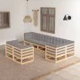 Muebles de jardín 8 pzas y cojines madera maciza pino de vidaXL, Conjuntos de jardín - Ref: Foro24-3076704, Precio: 770,04 €,...