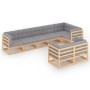 Gartenmöbel 8-teilig und Kissen aus massivem Kiefernholz von vidaXL, Gartensets - Ref: Foro24-3076704, Preis: 781,47 €, Rabat...