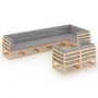 Muebles de jardín 8 pzas y cojines madera maciza pino de vidaXL, Conjuntos de jardín - Ref: Foro24-3076704, Precio: 770,04 €,...