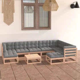 Garden furniture set 10 pieces and cushions solid pine wood by vidaXL, Garden sets - Ref: Foro24-3076809, Price: 849,01 €, Di...