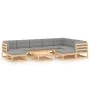 Gartenmöbel-Set 10-teilig und Kissen aus massivem Kiefernholz von vidaXL, Gartensets - Ref: Foro24-3076809, Preis: 849,19 €, ...