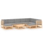 Gartenmöbel-Set 10-teilig und Kissen aus massivem Kiefernholz von vidaXL, Gartensets - Ref: Foro24-3076809, Preis: 861,80 €, ...