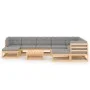 Gartenmöbel-Set 10-teilig und Kissen aus massivem Kiefernholz von vidaXL, Gartensets - Ref: Foro24-3076809, Preis: 849,19 €, ...