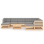Gartenmöbel-Set 10-teilig und Kissen aus massivem Kiefernholz von vidaXL, Gartensets - Ref: Foro24-3076809, Preis: 861,80 €, ...