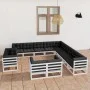 13-teiliges Gartenmöbel-Set mit Kissen aus weißem Kiefernholz von vidaXL, Gartensets - Ref: Foro24-3077015, Preis: 1,00 €, Ra...