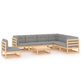 8 Stk. Gartenmöbel und Kissen aus massivem Zirbenholz von vidaXL, Gartensets - Ref: Foro24-3076819, Preis: 730,32 €, Rabatt: %