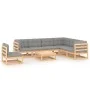 Garden furniture 8 pieces and solid pine wood cushions by vidaXL, Garden sets - Ref: Foro24-3076819, Price: 729,09 €, Discoun...