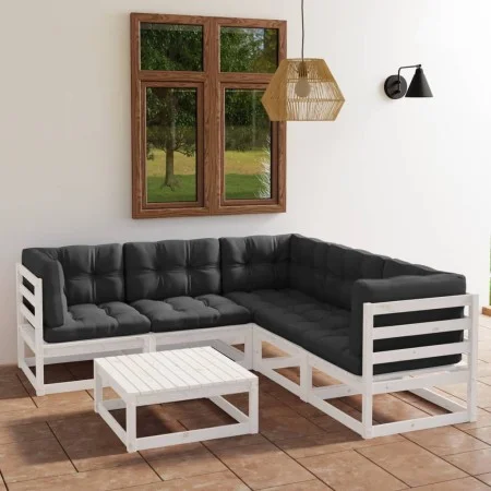 Garden furniture 6 pieces with cushions made of solid pine wood by vidaXL, Garden sets - Ref: Foro24-3076550, Price: 506,72 €...