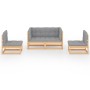 Garden furniture 4 pieces with cushions made of solid pine wood by vidaXL, Garden sets - Ref: Foro24-3076429, Price: 379,59 €...