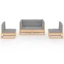 Muebles de jardín 4 piezas con cojines de madera de pino maciza de vidaXL, Conjuntos de jardín - Ref: Foro24-3076429, Precio:...