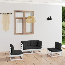 Garden furniture 4 pieces with cushions made of solid pine wood by vidaXL, Garden sets - Ref: Foro24-3076430, Price: 383,51 €...