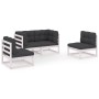 Garden furniture 4 pieces with cushions made of solid pine wood by vidaXL, Garden sets - Ref: Foro24-3076430, Price: 292,66 €...