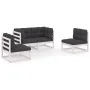 Garden furniture 4 pieces with cushions made of solid pine wood by vidaXL, Garden sets - Ref: Foro24-3076430, Price: 383,51 €...