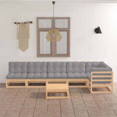 7-teiliges Gartenmöbel-Set mit Kissen aus massivem Kiefernholz von vidaXL, Gartensets - Ref: Foro24-3076619, Preis: 604,53 €,...