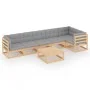 7-piece garden furniture set with solid pine wood cushions by vidaXL, Garden sets - Ref: Foro24-3076619, Price: 597,38 €, Dis...