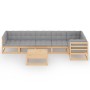 7-teiliges Gartenmöbel-Set mit Kissen aus massivem Kiefernholz von vidaXL, Gartensets - Ref: Foro24-3076619, Preis: 604,53 €,...