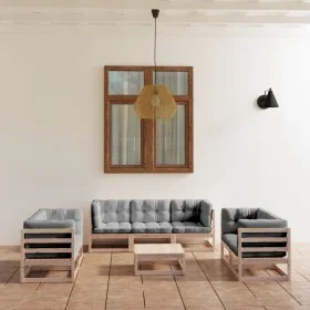 8-teiliges Gartenmöbel-Set mit Kissen aus massivem Kiefernholz von vidaXL, Gartensets - Ref: Foro24-3076504, Preis: 691,62 €,...