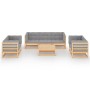 8-teiliges Gartenmöbel-Set mit Kissen aus massivem Kiefernholz von vidaXL, Gartensets - Ref: Foro24-3076504, Preis: 702,57 €,...