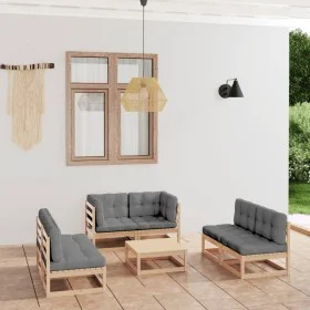 7-piece garden furniture set with solid pine wood cushions by vidaXL, Garden sets - Ref: Foro24-3076464, Price: 608,13 €, Dis...