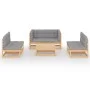7-teiliges Gartenmöbel-Set mit Kissen aus massivem Kiefernholz von vidaXL, Gartensets - Ref: Foro24-3076464, Preis: 616,41 €,...
