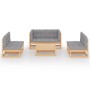 7-teiliges Gartenmöbel-Set mit Kissen aus massivem Kiefernholz von vidaXL, Gartensets - Ref: Foro24-3076464, Preis: 615,89 €,...