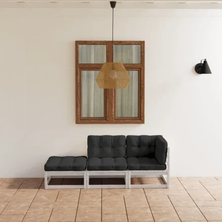 3-piece garden furniture set with solid pine wood cushions by vidaXL, Garden sets - Ref: Foro24-3076520, Price: 280,09 €, Dis...