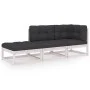3-piece garden furniture set with solid pine wood cushions by vidaXL, Garden sets - Ref: Foro24-3076520, Price: 280,09 €, Dis...