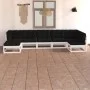 Garden furniture set 7 pieces and cushions solid pine wood by vidaXL, Garden sets - Ref: Foro24-3076745, Price: 699,54 €, Dis...
