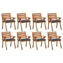 Gartenstühle 8 Stück aus massivem Teakholz mit Kissen von vidaXL, Gartenstühle - Ref: Foro24-3075216, Preis: 765,57 €, Rabatt: %
