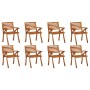 Gartenstühle 8 Stück aus massivem Teakholz mit Kissen von vidaXL, Gartenstühle - Ref: Foro24-3075216, Preis: 765,57 €, Rabatt: %